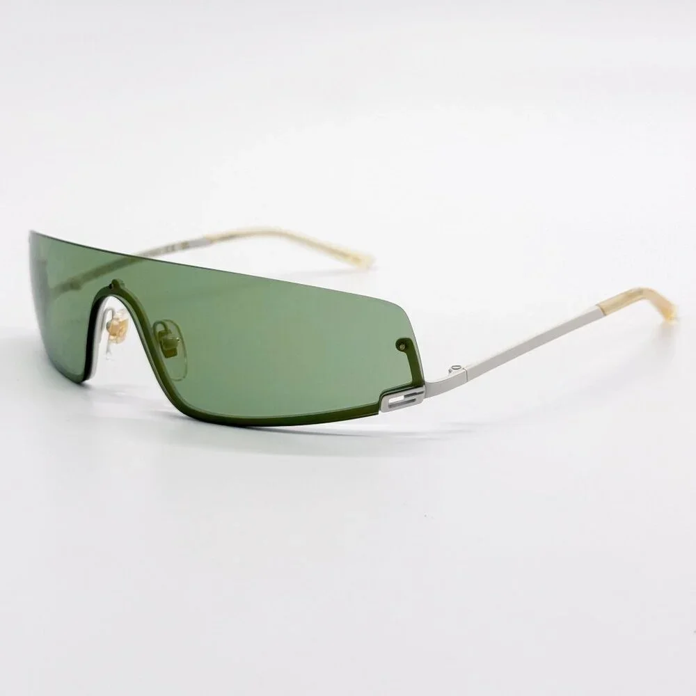 NEW GUCCI GG1561S 003 SHIELD IVORY GREEN UNISEX SUNGLASSES GUCCI